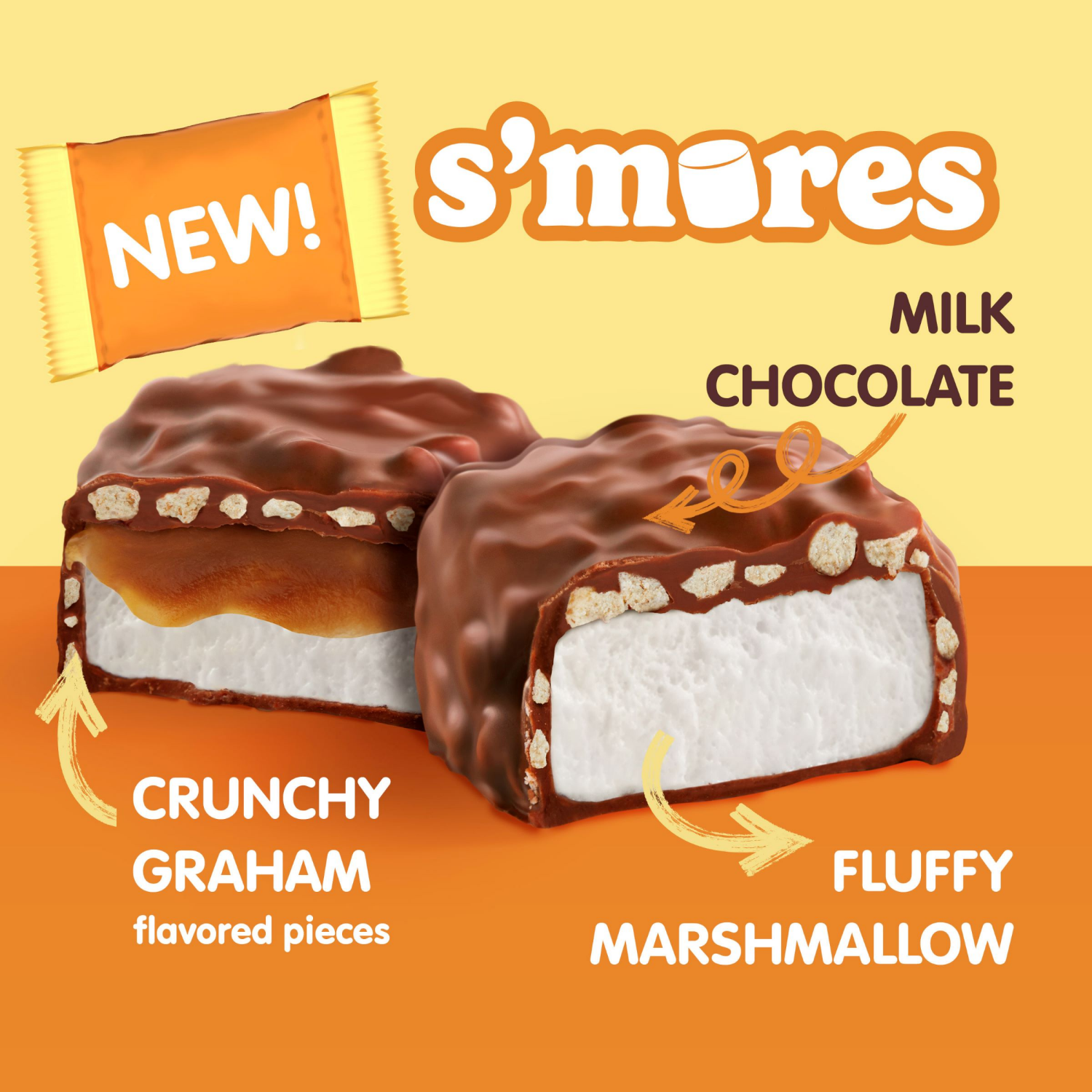 slide 2 of 8, WHITMAN'S S'Mores Caramel Milk Chocolate Candy Bag, 7.3 oz