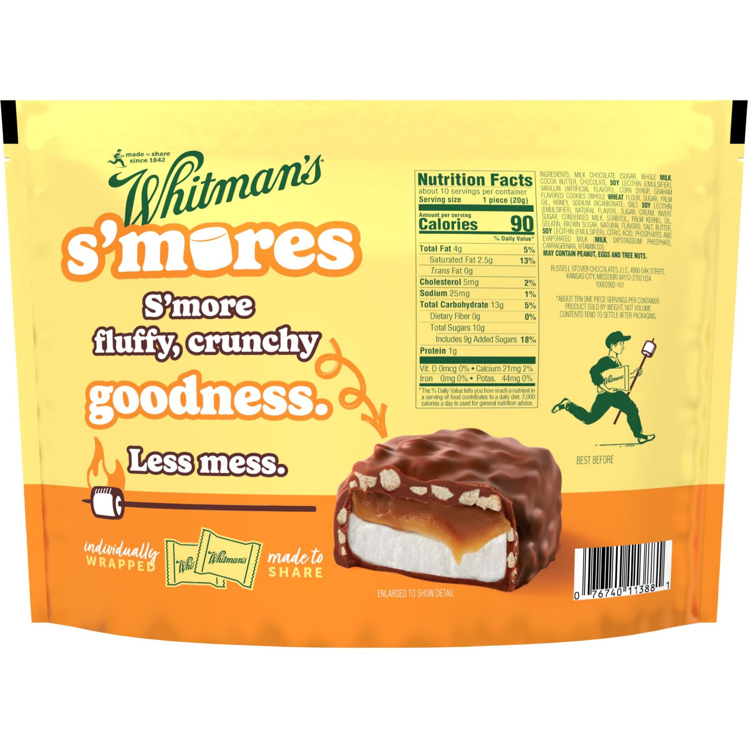slide 7 of 8, WHITMAN'S S'Mores Caramel Milk Chocolate Candy Bag, 7.3 oz