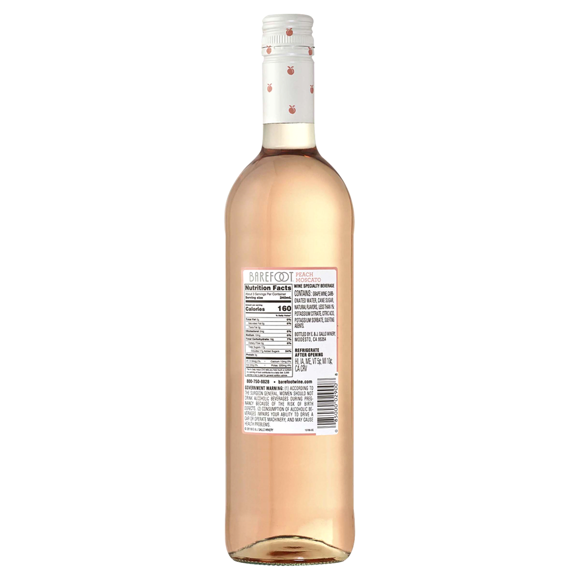 slide 6 of 9, Barefoot Fruitscato Peach Rose Wine 750 ml, 750 ml