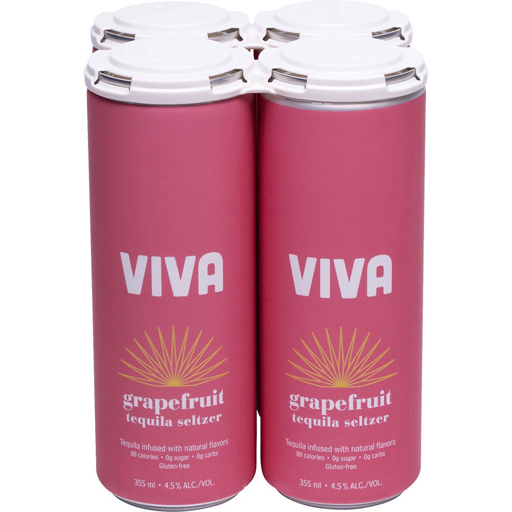 slide 1 of 1, Viva Tequila Seltzer Grapefruit, 4 ct; 12 oz