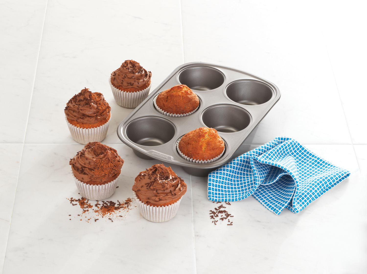 slide 4 of 4, Good Cook Nonstick 6-Cup Texas Muffin Pan, 1 ct