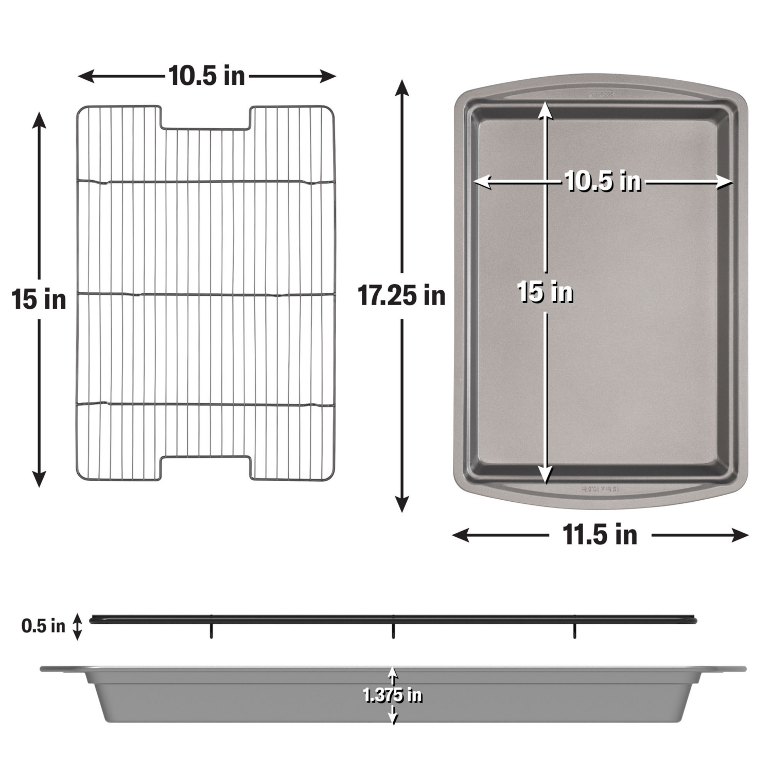 slide 3 of 3, Good Cook Sheet Pan With Baking Rack, 15 x 10.5 in
