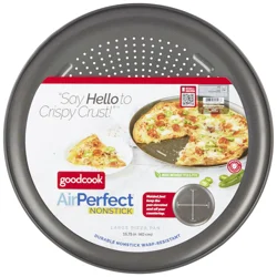 GoodCook 15.75" Large Nonstick Carbon Steel Ready Air Perfect Pizza Pan Gray