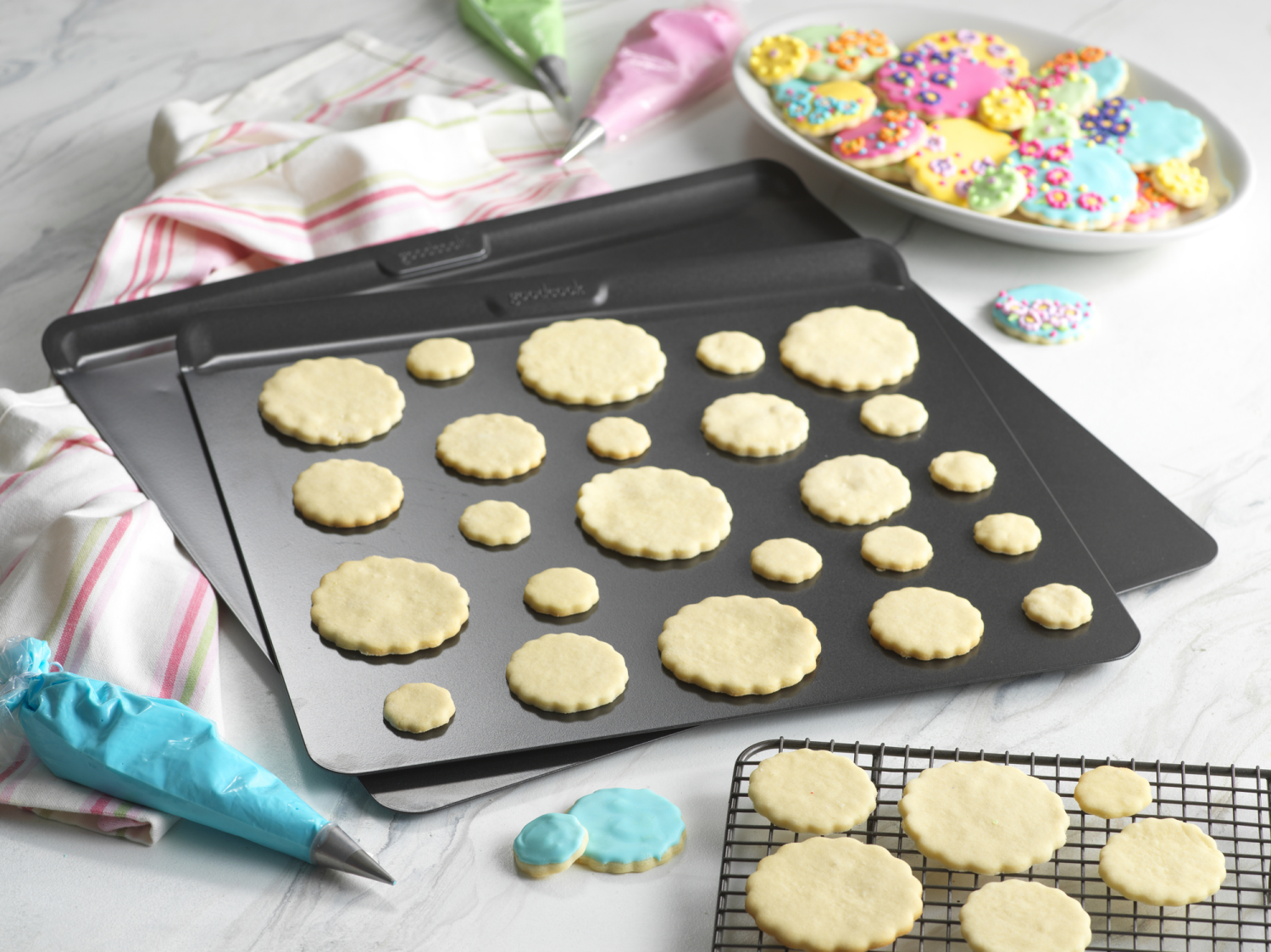 slide 5 of 7, Good Cook Goodcook Airperfect Nonstick Cookie Sheet Md/Lg, 2 ct