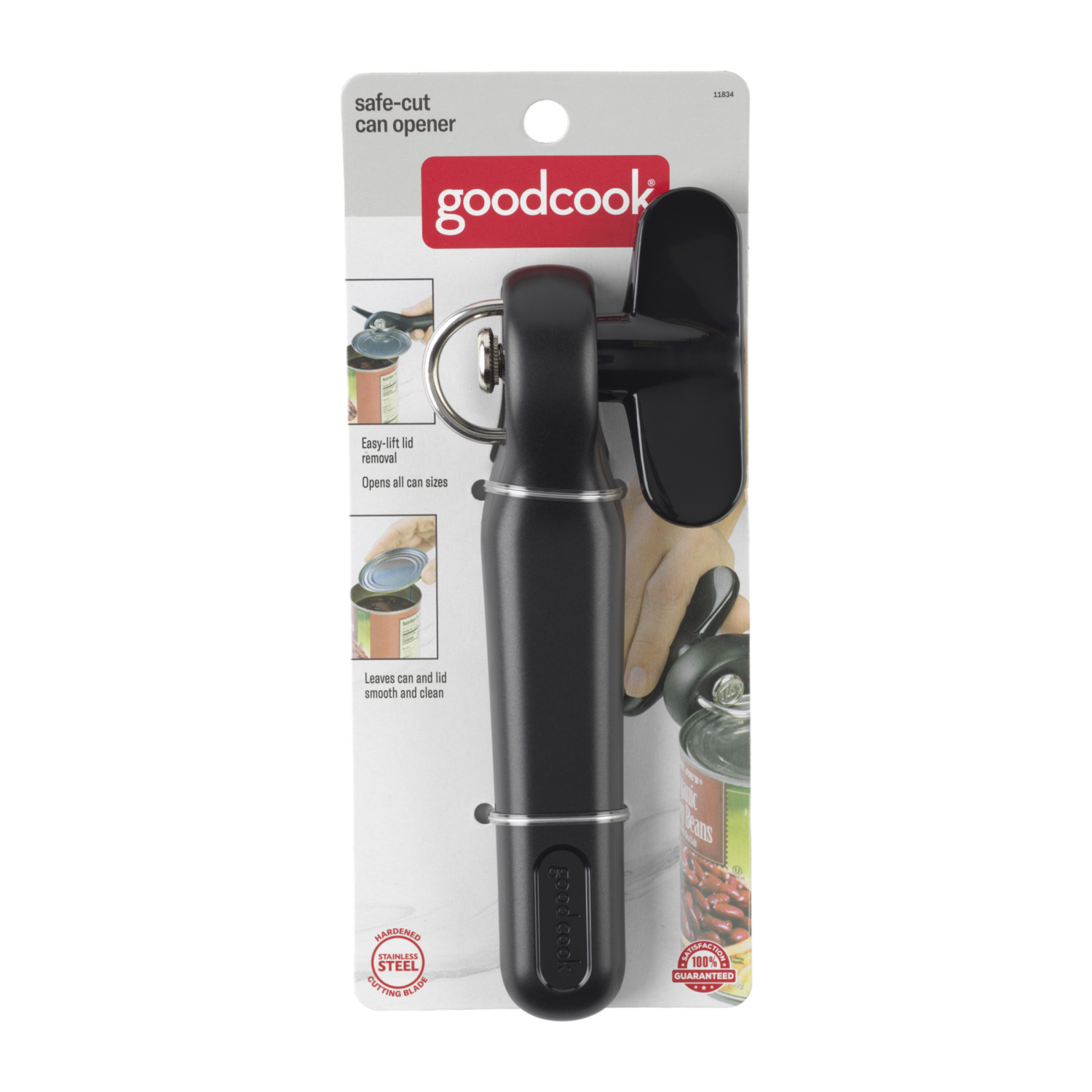 slide 3 of 3, Good Cook Stainless Steel Safe Cut Can Opener, 1 ct
