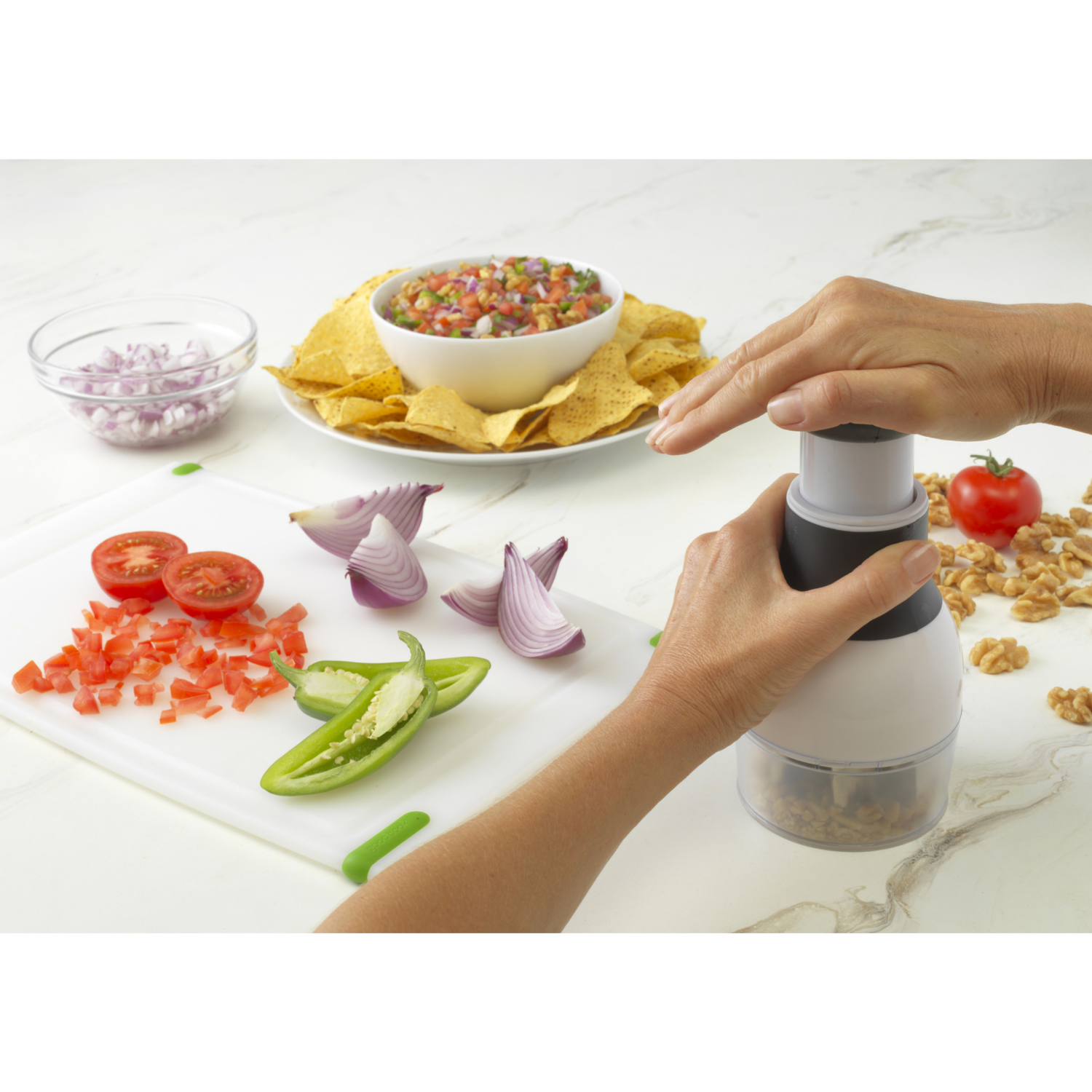 slide 4 of 5, Good Cook Touch Food Chopper - White/Black, 1 ct