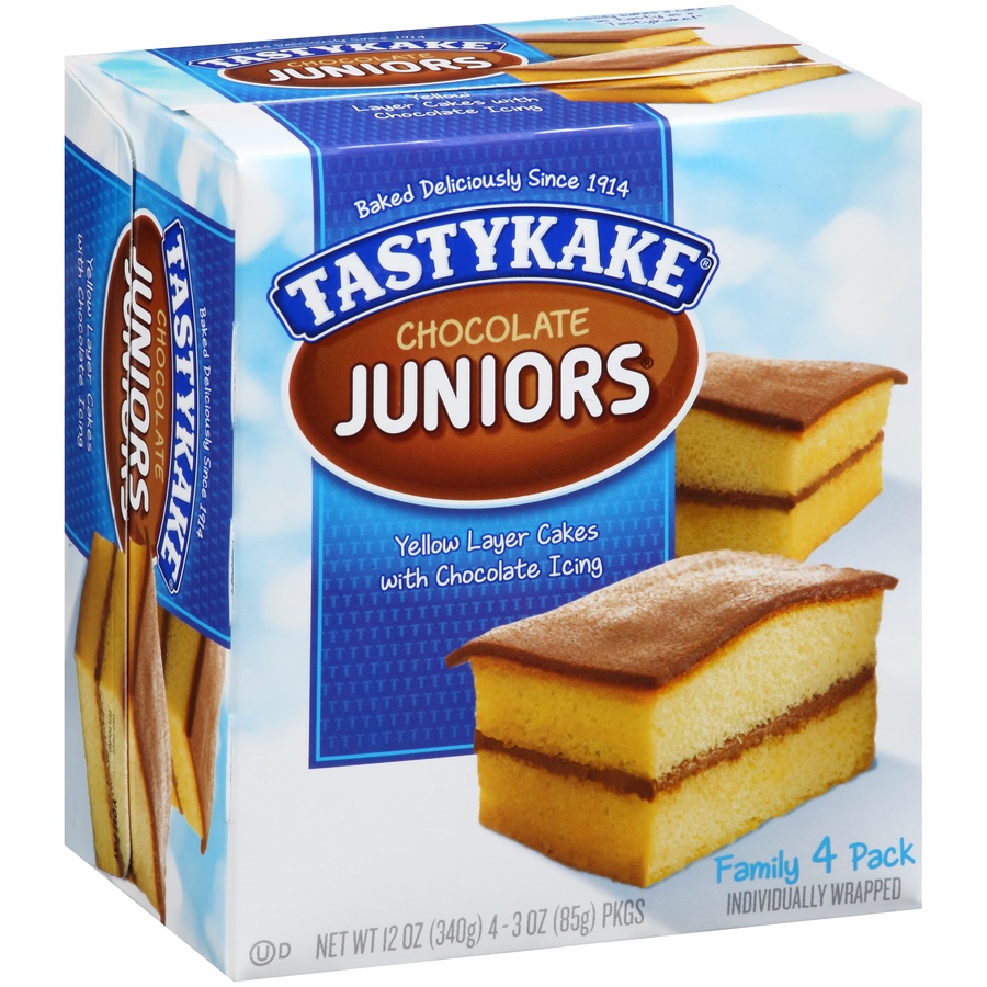 slide 2 of 8, Tastykake Chocolate Junior Layer Cakes - 4ct/12oz, 4 ct; 12 oz