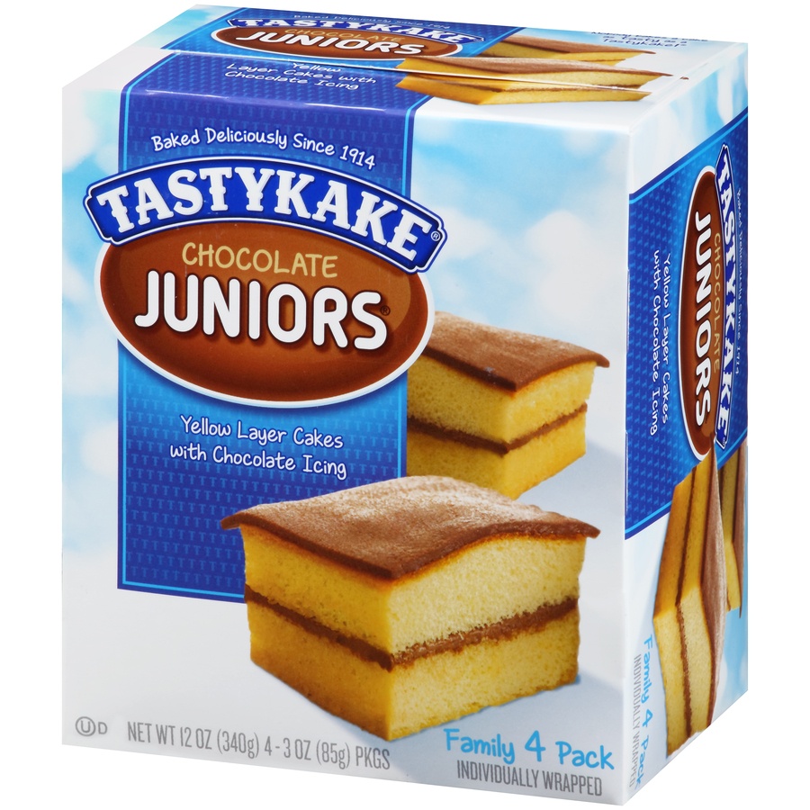 slide 3 of 8, Tastykake Chocolate Junior Layer Cakes - 4ct/12oz, 4 ct; 12 oz