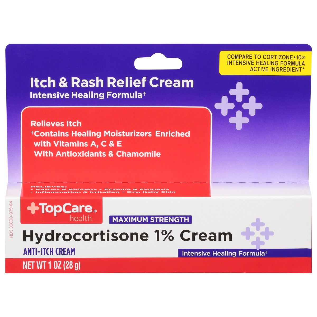 slide 1 of 9, TopCare Health Maximum Strength Hydrocortisone 1% Cream 1 oz, 1 oz