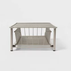Stackable Slide Out Drawer Organizer Small Nickel - Threshold