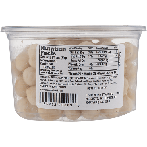 slide 6 of 8, Aurora Natural Aurora Raw Whole Macadamias, 8 oz