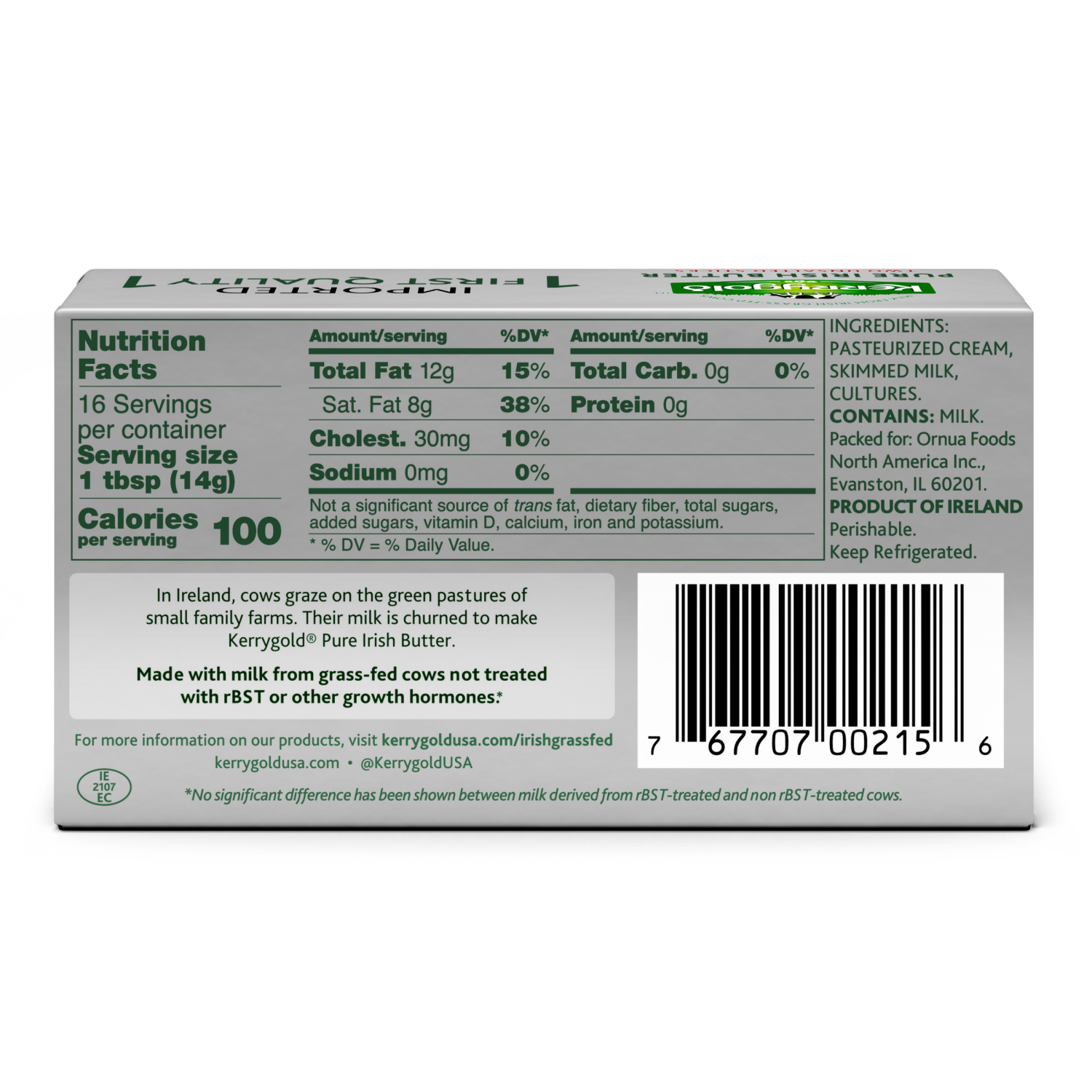 slide 2 of 3, Kerrygold Pure Irish Unsalted Butter Sticks 2 ea, 2 ct