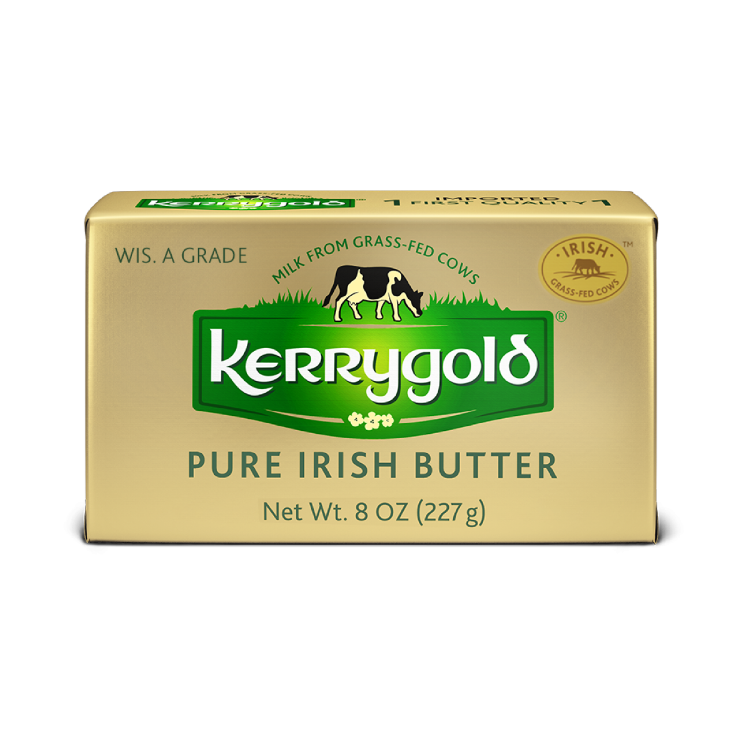slide 1 of 5, Kerrygold Grass-Fed Pure Irish Salted Butter Foil, 8oz (WI), 8 oz