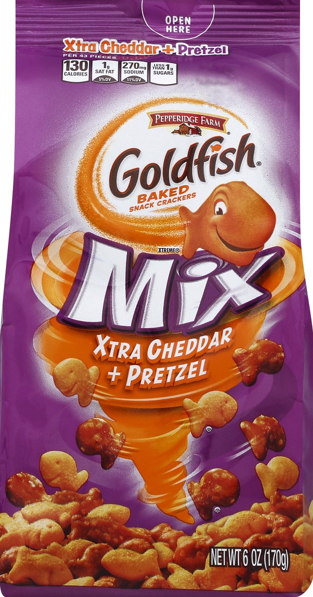 slide 5 of 6, Pepperidge Farm Goldfish Mix - Xtra Cheddar Pretzel, 6 oz