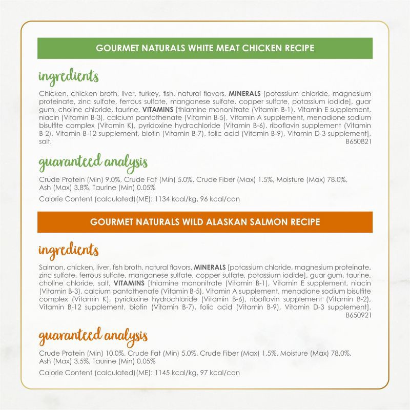 slide 7 of 10, Purina Fancy Feast Gourmet Naturals Variety Pack Chicken, Salmon, Tuna & Beef Flavor Wet Cat Food Cans - 3oz/12ct, 12 ct; 3 oz