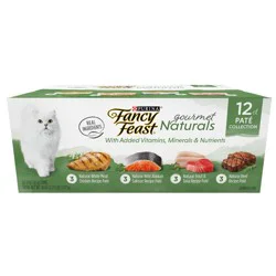 Purina Fancy Feast Gourmet Naturals Variety Pack Chicken, Salmon, Tuna & Beef Flavor Wet Cat Food Cans - 3oz/12ct