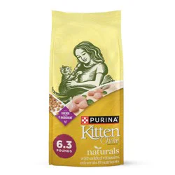 Cat Chow Purina Kitten Chow Naturals Chicken Flavor Dry Cat Food for Kittens - 6.3lbs