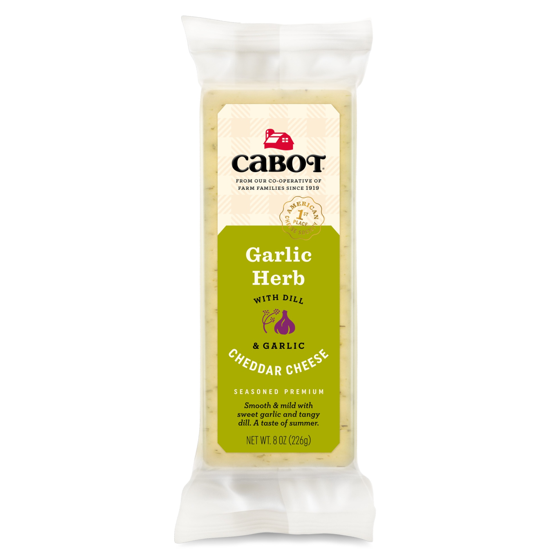 slide 1 of 5, Cabot Garlic Herb Cheddar Cheese, 8 oz