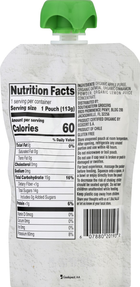 slide 10 of 12, SE Grocers  Naturally Better Apple Cinnamon Oat Puree, 3.5 oz