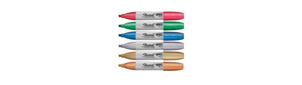 slide 3 of 6, Sharpie Permanent Markers Chisel Tip Metallic Multicolored, 6 ct