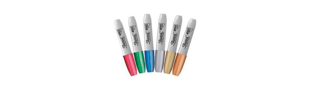 slide 6 of 6, Sharpie Permanent Markers Chisel Tip Metallic Multicolored, 6 ct