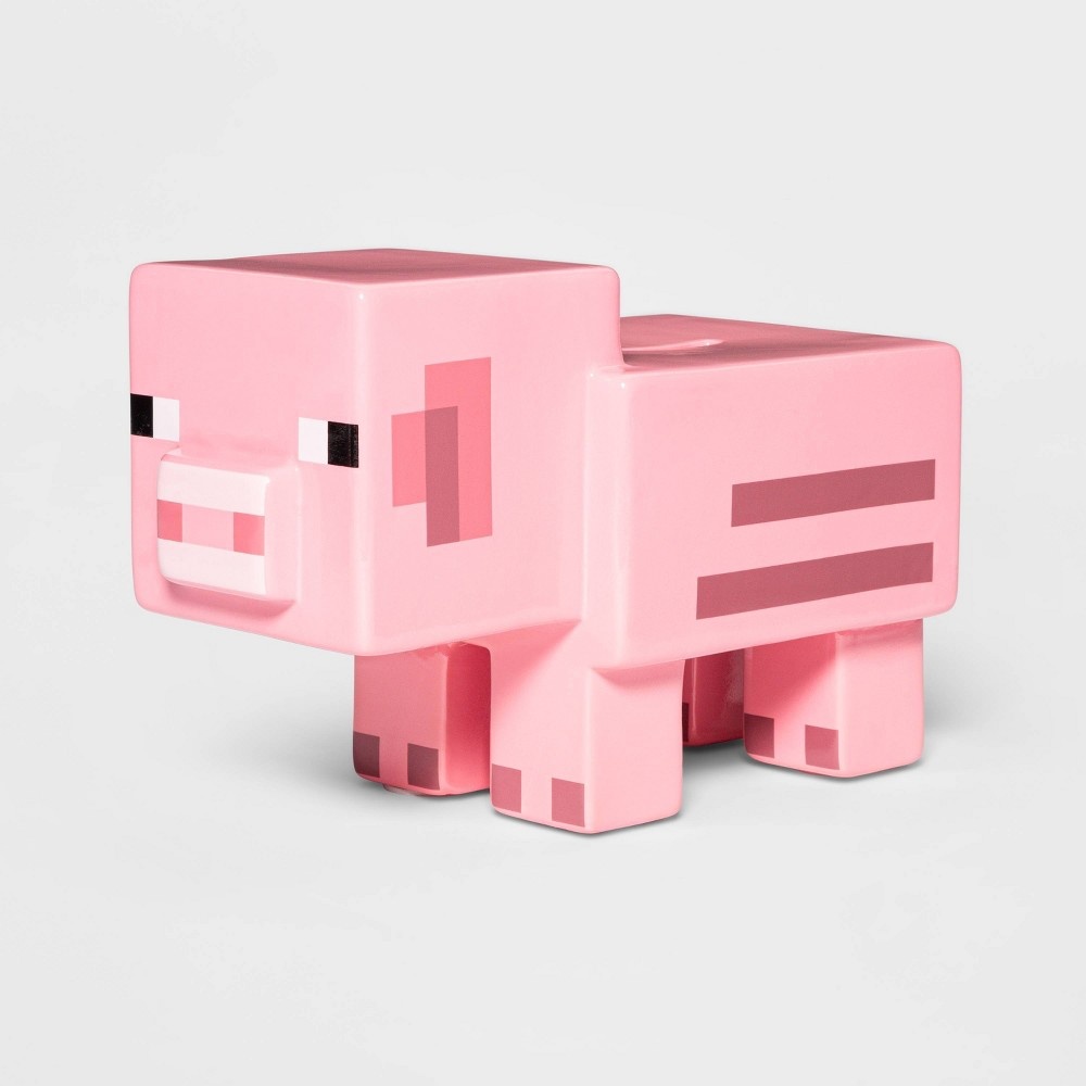 slide 2 of 3, Minecraft Decorative Pig Bank Pink, 1 ct