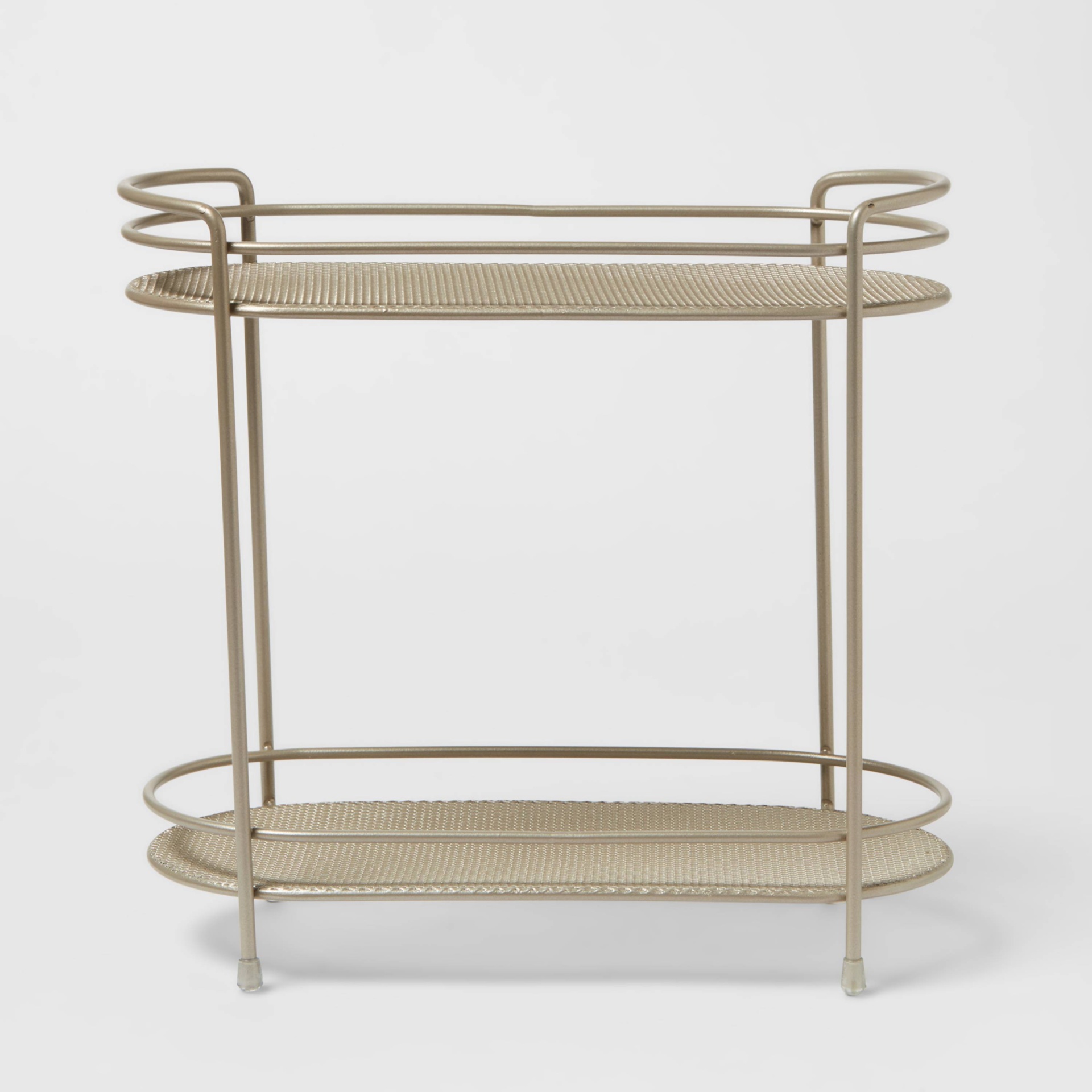 slide 1 of 3, Two Tier Oval Shelf Mesh Brushed Nickel - Threshold, 1 ct