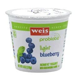 Weis Quality Blueberry Light Probiotic Nonfat Yogurt
