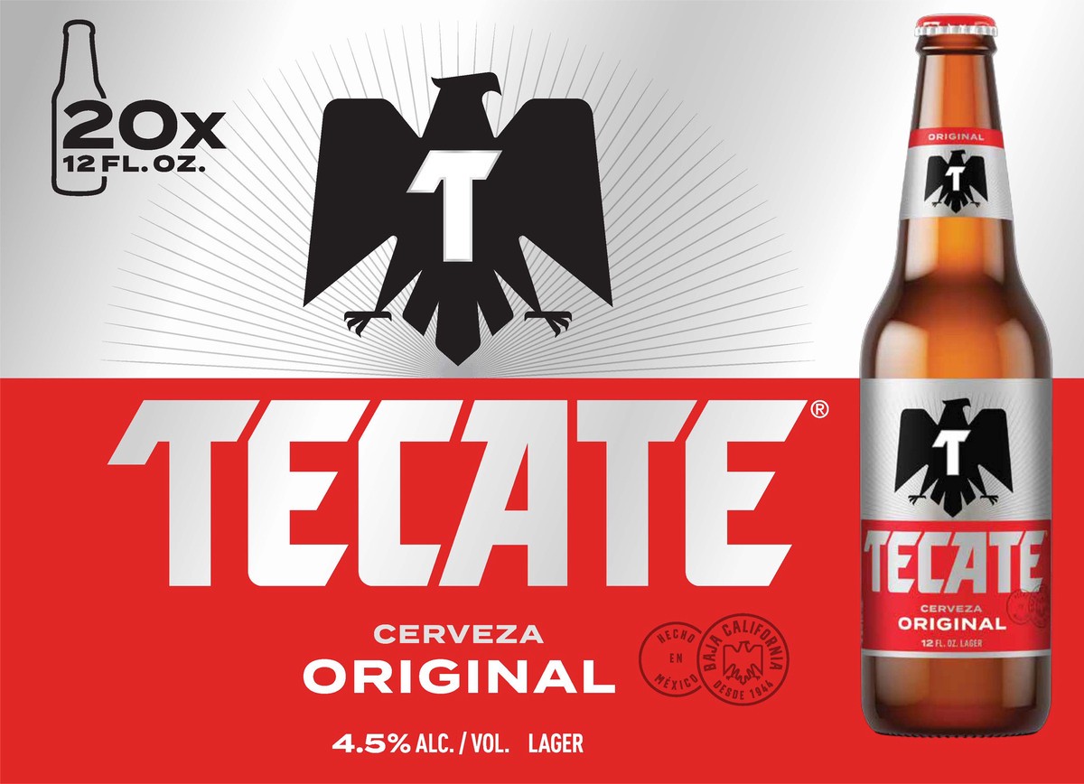 slide 1 of 8, Tecate Original Beer 20 - 12 fl oz Bottles, 12 oz