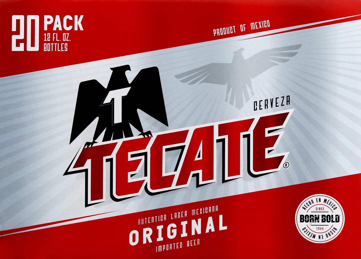 slide 6 of 8, Tecate Original Mexican Lager Beer, 20 Pack, 12 fl oz Bottles, 12 oz