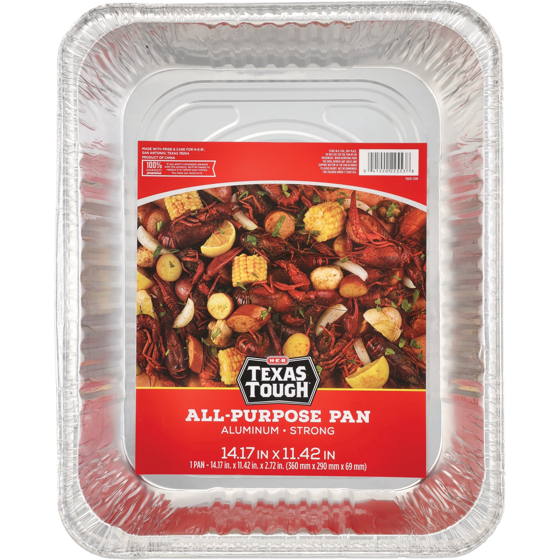 slide 1 of 1, H-E-B Texas Tough All-Purpose Aluminum Pan, 14.17 in x 11.42 in
