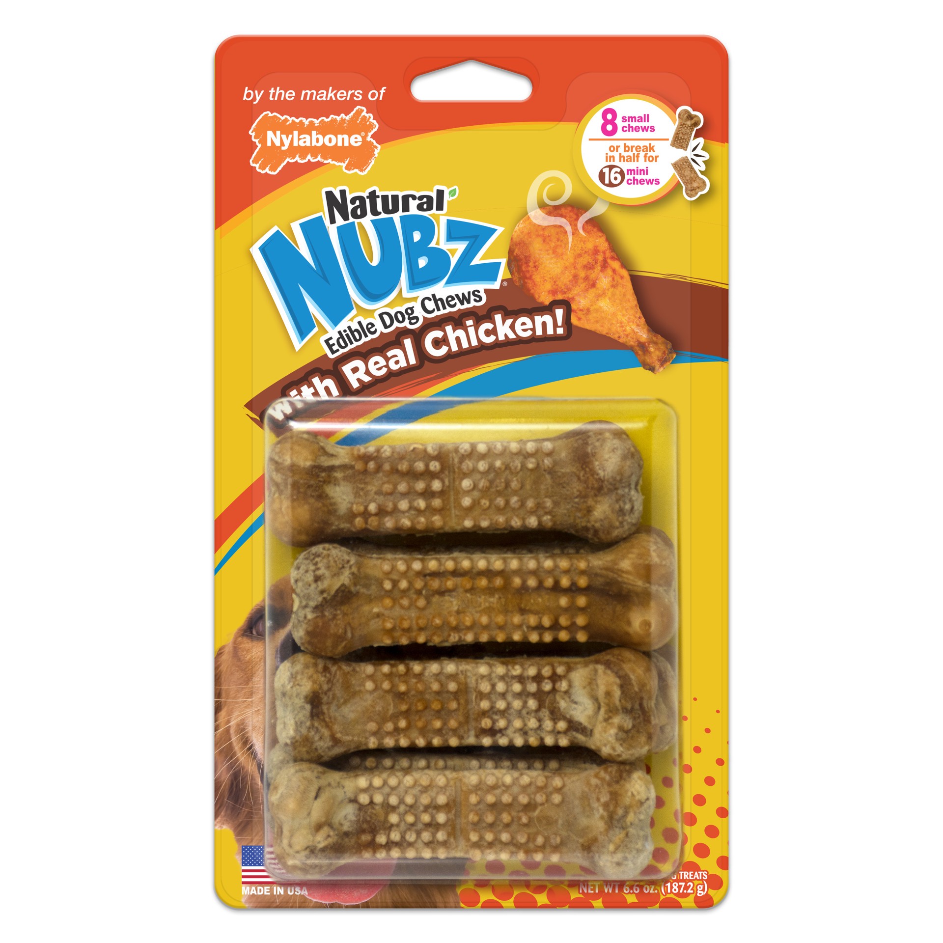 slide 1 of 9, Nylabone Nubz Edible Dog Chews, Small, 8 ct