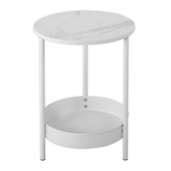 slide 1 of 1, SALT Metal Side Table - White/Marble, 1 ct