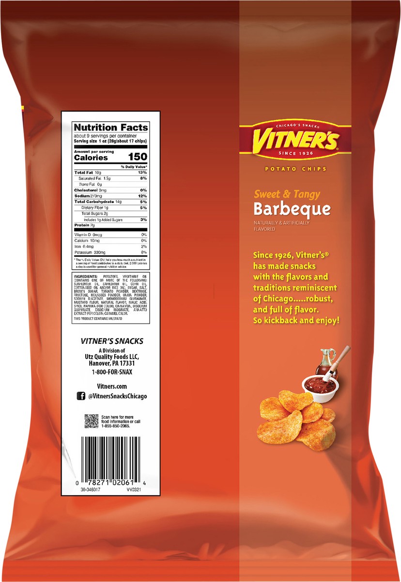slide 4 of 7, Vitner's 8.5 oz Sweet & Tangy BBQ Potato Chip, 8.5 oz
