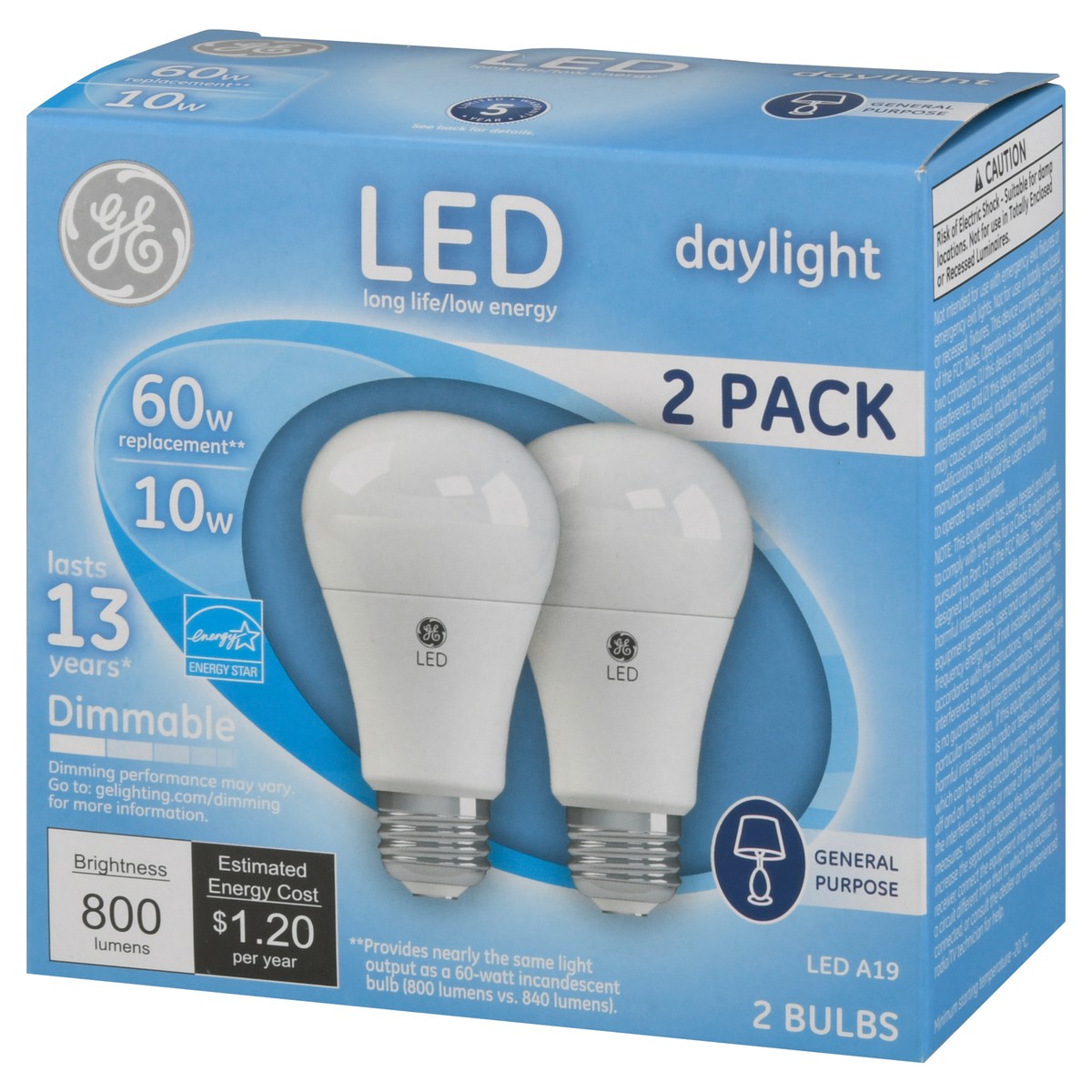 slide 3 of 9, GE 10 Watts Daylight LED Light Bulbs 2 Pack 2 ea, 2 ct