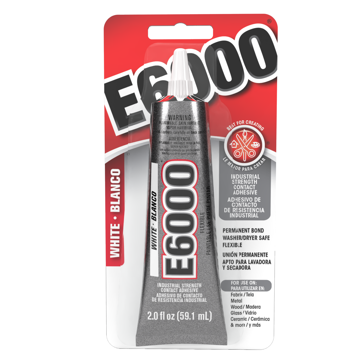 slide 1 of 1, E6000 Adhesive, White, 2 oz., 2 oz