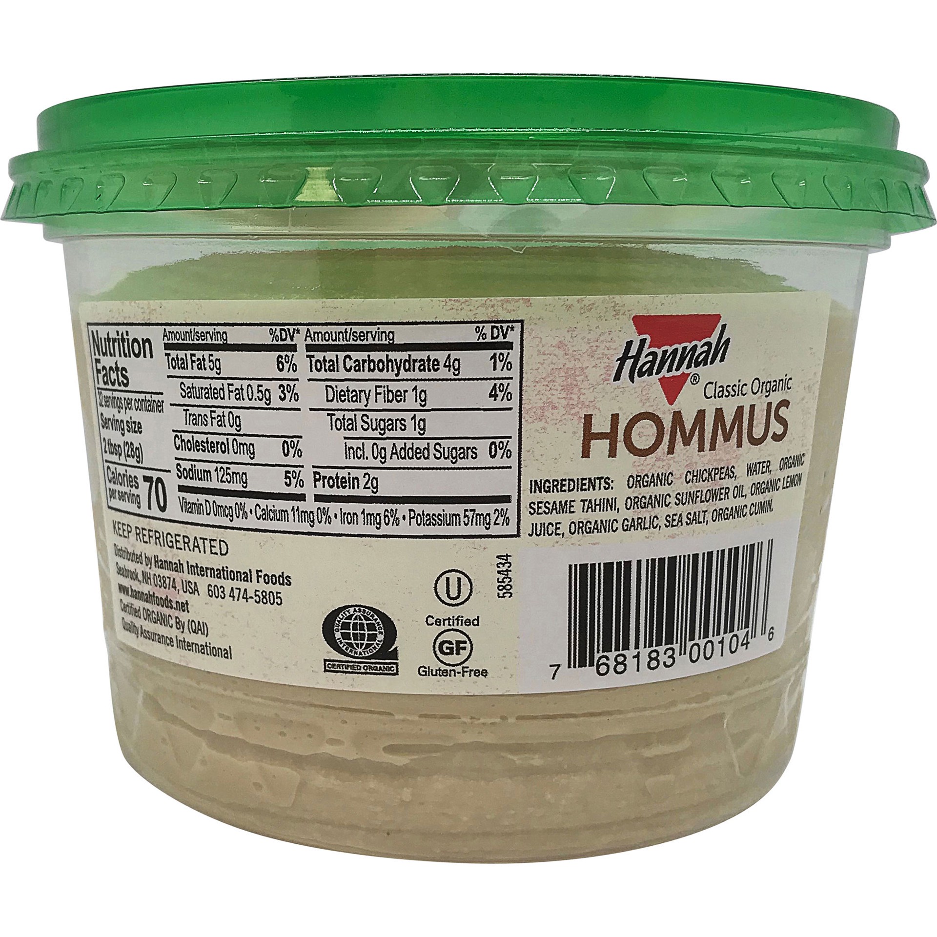 slide 2 of 2, Hannah Classic Organic Hummus, 32 oz