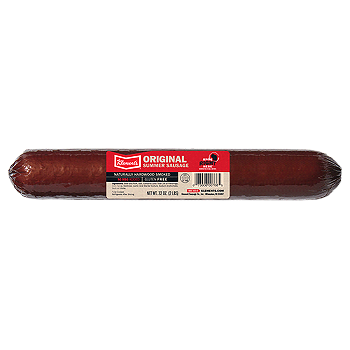 slide 1 of 1, Klement's Original Summer Sausage, 2 lb