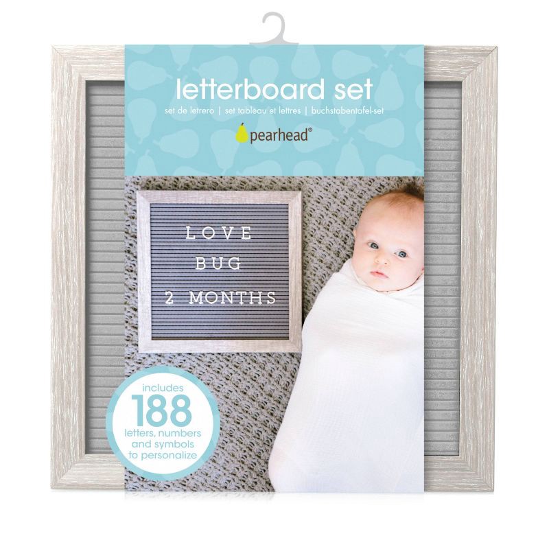 slide 3 of 7, Pearhead 10"x 10" Letterboard Set - Light Gray, 1 ct