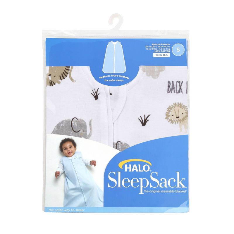 slide 4 of 6, HALO Innovations Sleepsack 100% Cotton Wearable Blanket - Animal Print - MD, 1 ct