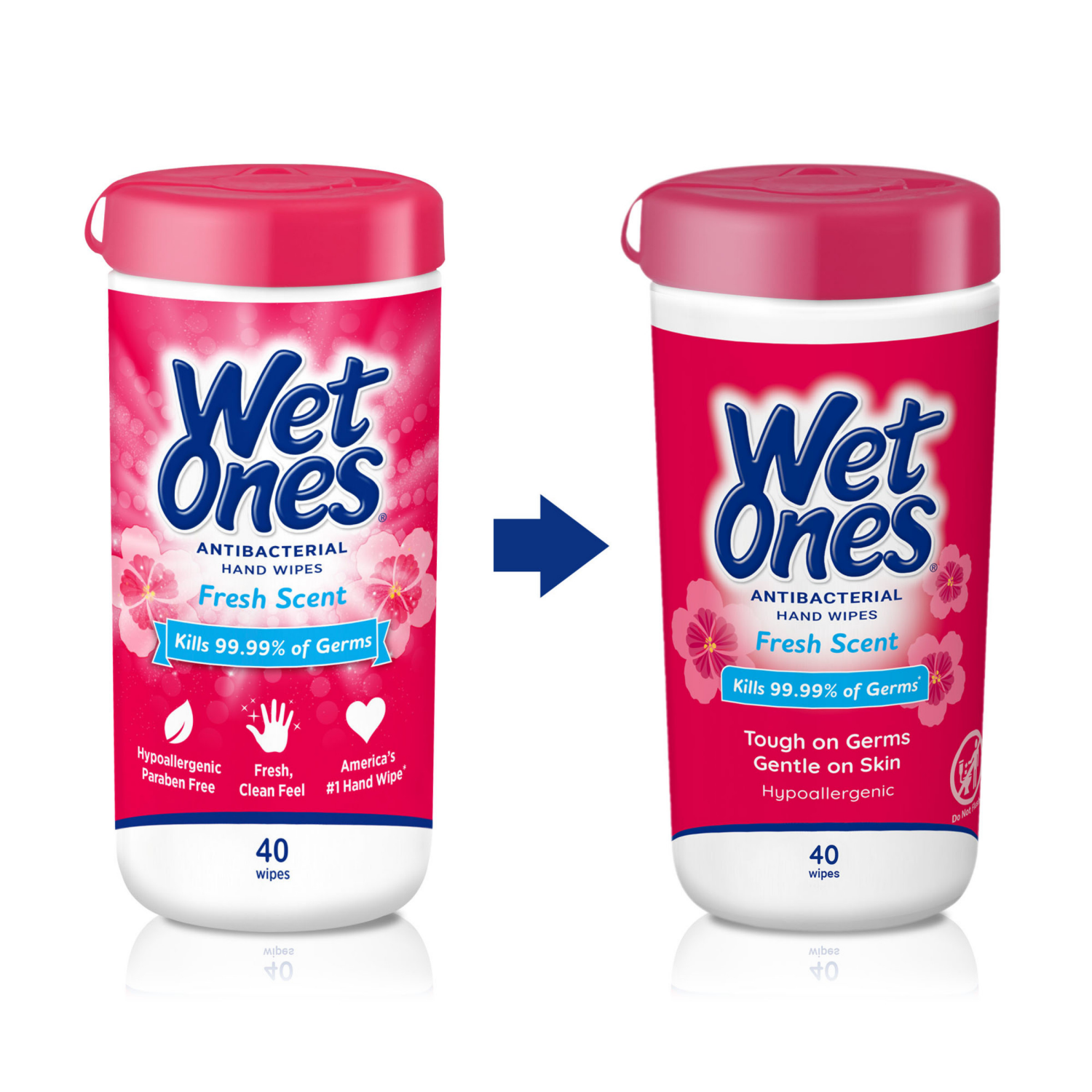 slide 2 of 5, Wet Ones Antibacterial Hand Wipes Fresh Scent Canister - 40 Count, 40 ct