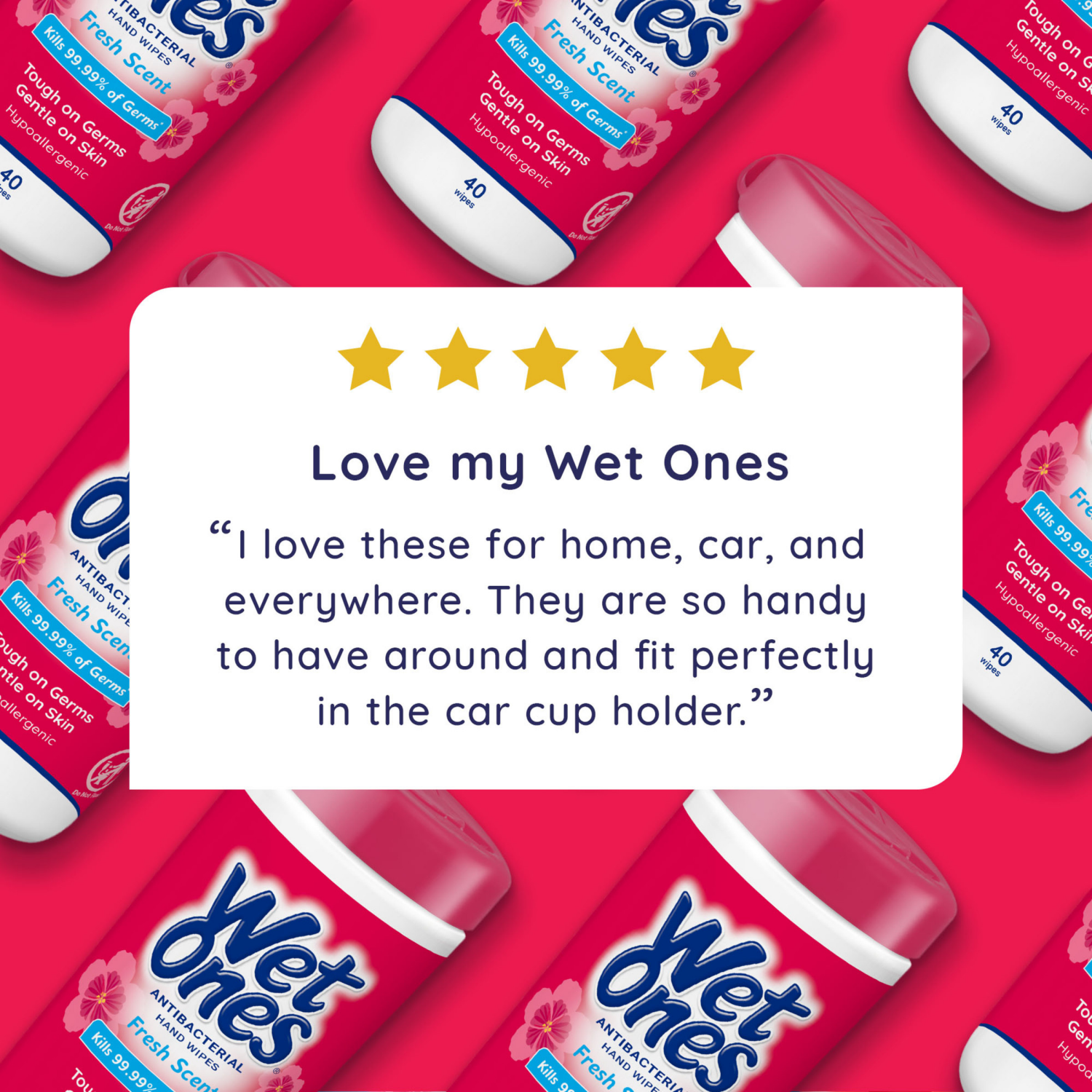 slide 5 of 5, Wet Ones Antibacterial Hand Wipes Fresh Scent Canister - 40 Count, 40 ct