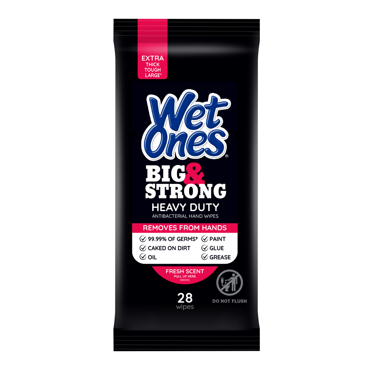 slide 1 of 2, Wet Ones Big & Strong Antibacterial Hand Wipes, Fresh Scent Heavy Duty Wipes, 28ct, 28 ct