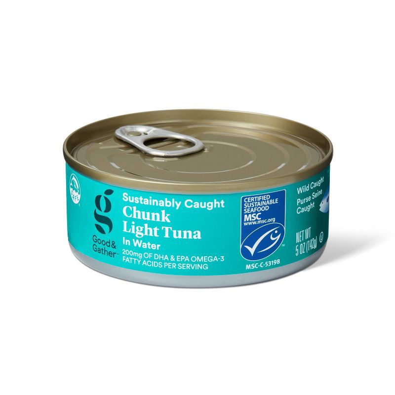 slide 1 of 4, Chunk Light Tuna in Water - 5oz - Good & Gather™, 5 oz