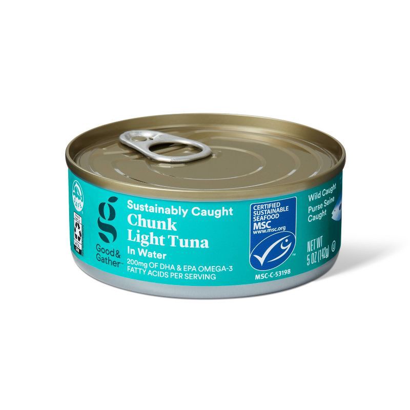 slide 1 of 3, Sustainably Caught Chunk Light Tuna in Water - 5oz - Good & Gather™, 5 oz