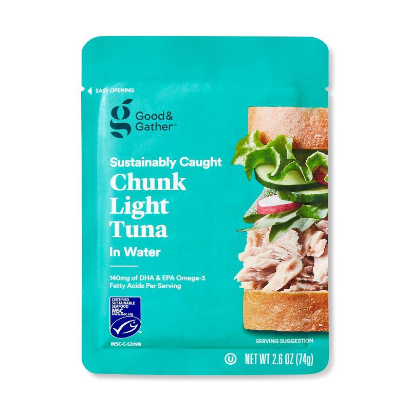 slide 1 of 3, Chunk Light Tuna in Water - 2.6oz - Good & Gather™, 2.6 oz