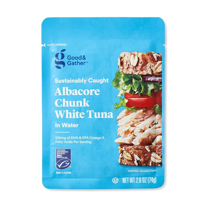 slide 1 of 2, Albacore Chunk White Tuna in Water - 2.6oz - Good & Gather™, 2.6 oz