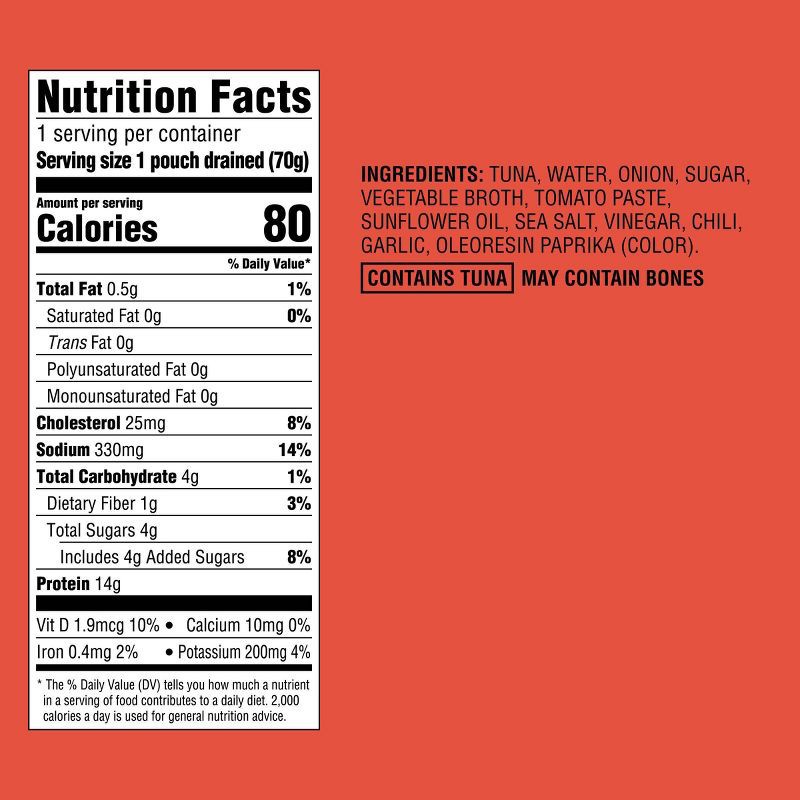 slide 4 of 4, Sweet & Spicy Chunk Light Tuna - 2.6oz - Good & Gather™, 2.6 oz
