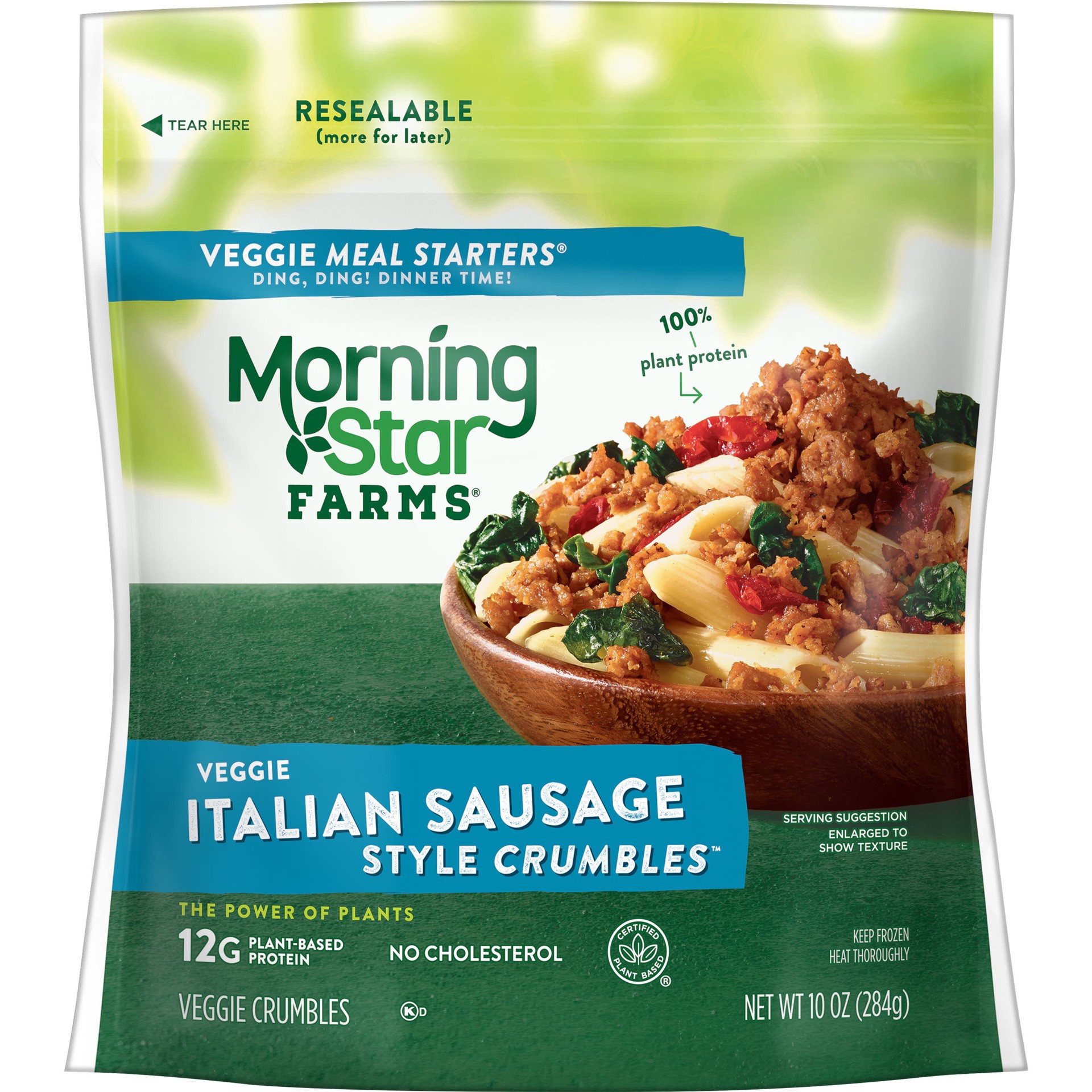 slide 1 of 5, MorningStar Farms Meal Starters Veggie Crumbles, Meatless Italian Sausage, 10 oz, Frozen, 10 oz