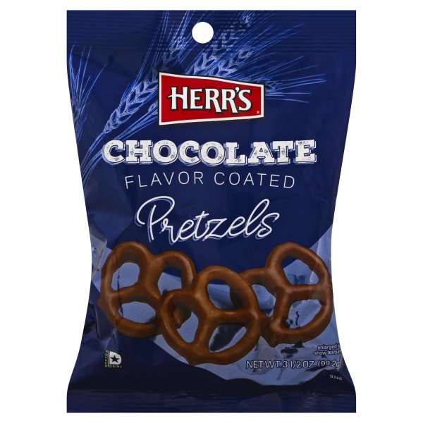 slide 1 of 1, Herr's Chocolate Covered Pretzels, 3.5 oz